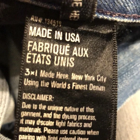 NWT 3 x 1 Designer Jeans - Picture 13 of 14